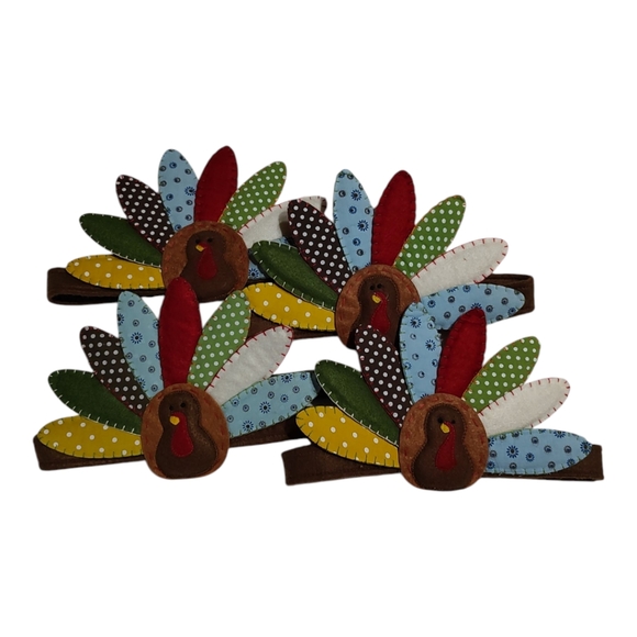 Pottery Barn Kids Turkey Headbands Set of 4 Felt - Picture 1 of 10